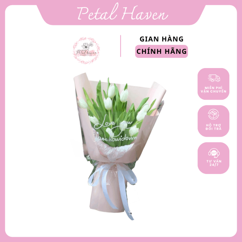 Hoa tulip trắng tinh khôi