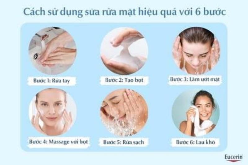 Quy trình sử dụng sữa rửa mặt