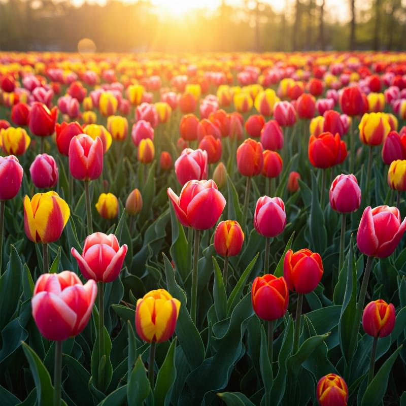 Bộ sưu tập các loại hoa tulip màu hồng khác nhau, từ đơn giản đến kép và viền, thể hiện sự đa dạng về hình dáng