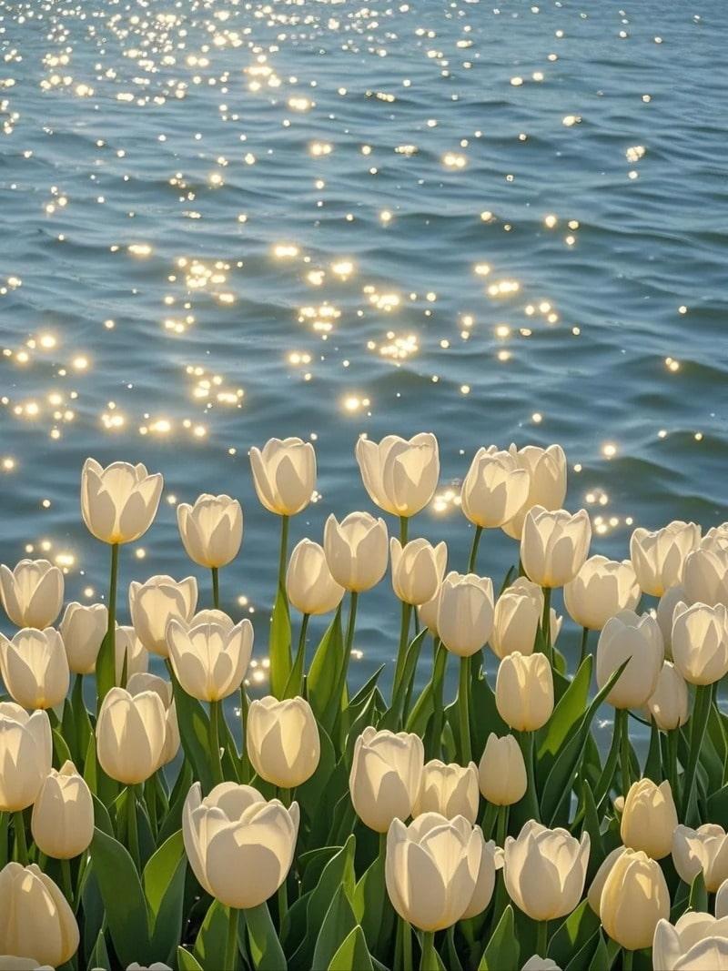 Bó hoa Tulip nhiều màu sắc rực rỡ, món quà phổ biến trong Ngày Quốc tế Phụ nữ (8/3) ở Nga, thể hiện không khí lễ hội. 