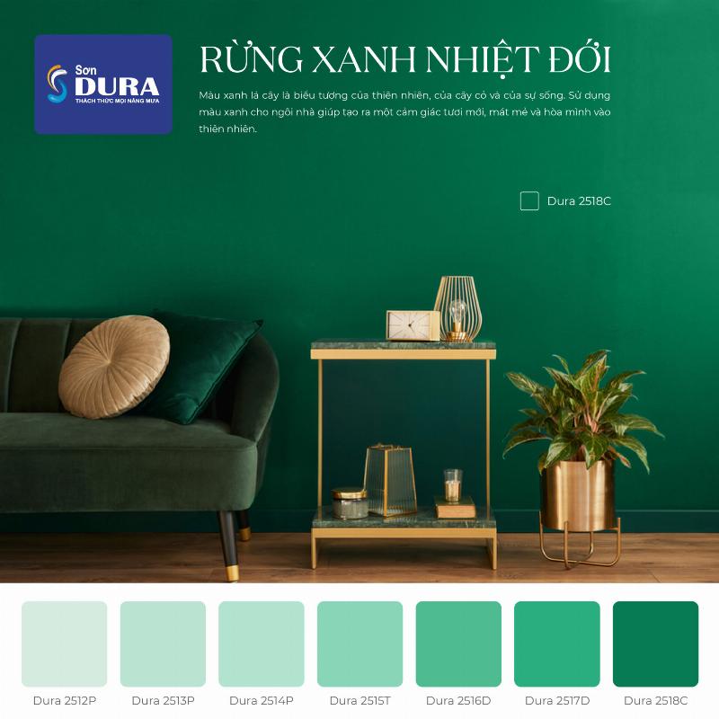 Bảng phối màu cam và xanh lá cây, gợi ý cho người sinh năm 1964 mệnh Hỏa để cân bằng và thu hút may mắn
