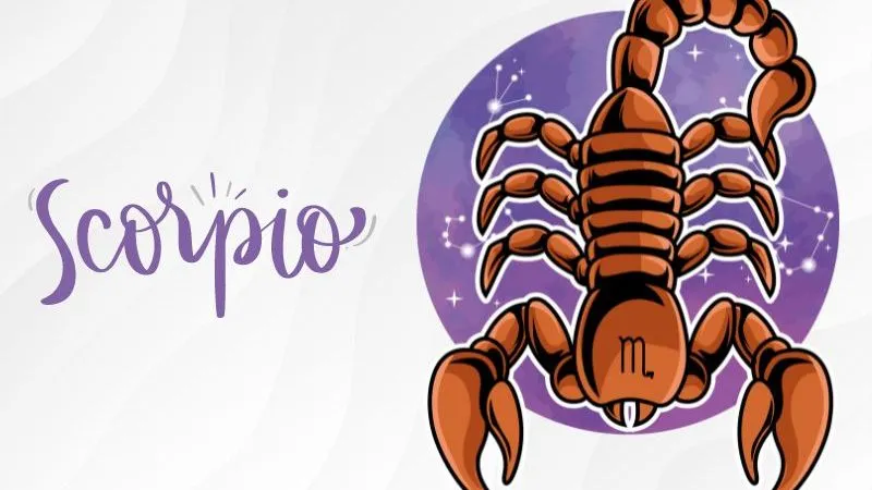 Biểu tượng con bọ cạp với chiếc đuôi cong vút, tượng trưng cho sức mạnh, bí ẩn và khả năng tái sinh của cung Thiên Yết