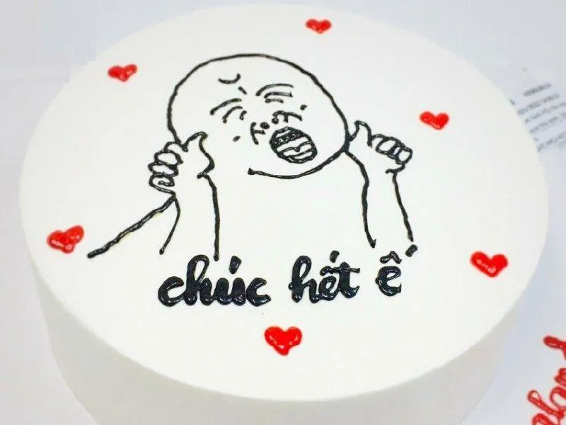 Bánh sinh nhật meme tặng bó hoa xương rồng sinh nhật nè