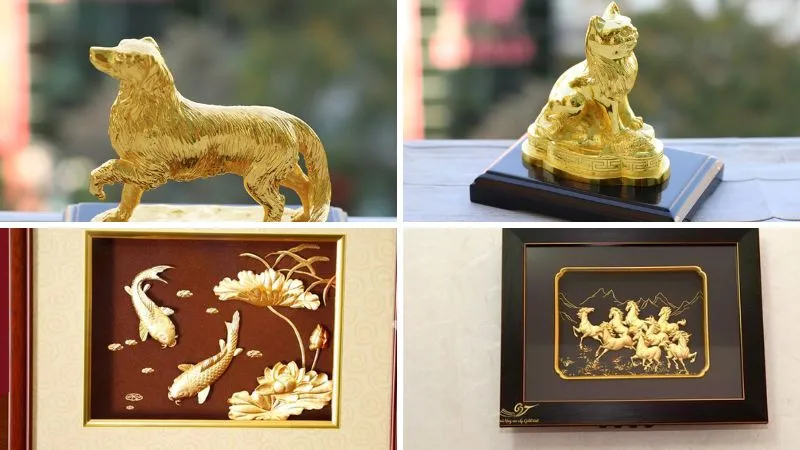 Linh vật phong thủy hình chó, mèo, hổ thuộc hành Mộc hoặc Kim phù hợp với người tuổi Nhâm Tuất 1982.