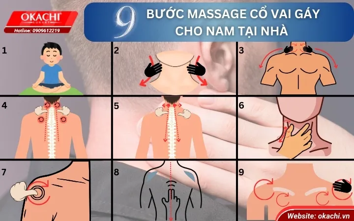 hướng dẫn 9 bước massage cổ vai gáy tại nhà cho nam giới
