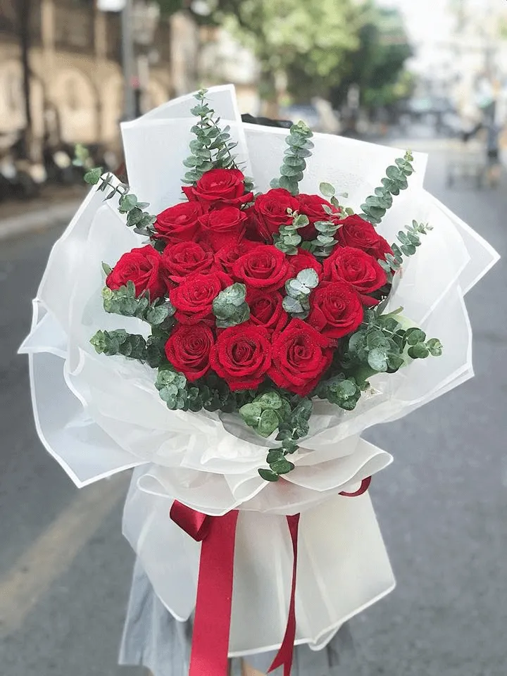 Bó hoa hồng đỏ 15 bông