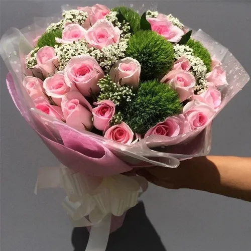 Lẵng hoa hồng phấn dịu dàng tặng mẹ
