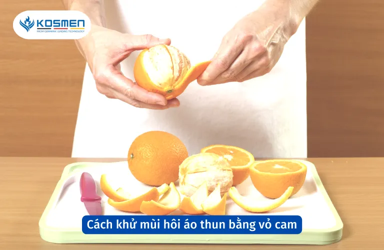Vỏ cam mang lại hương thơm tự nhiên, giúp áo thun hết mùi hôi