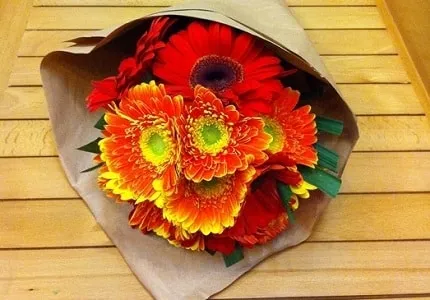 Lẵng hoa đồng tiền xinh xắn