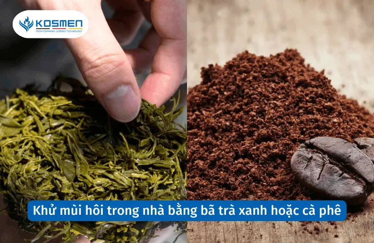 Bã trà xanh hoặc bã cà phê là giải pháp tự nhiên để khử mùi hôi trong nhà