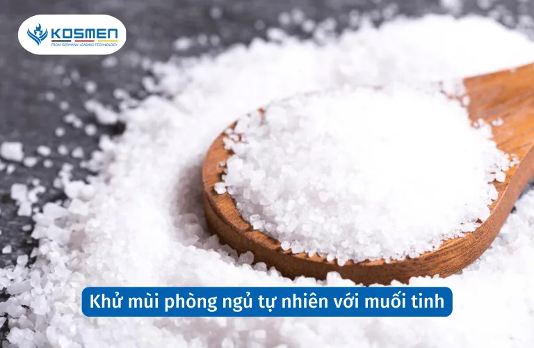 Muối tinh là một giải pháp tự nhiên giúp khử mùi hôi phòng ngủ hiệu quả
