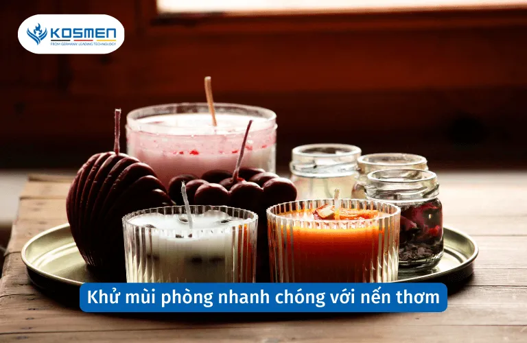 Nến thơm giúp khử mùi hôi phòng nhanh chóng và tạo không gian ấm cúng
