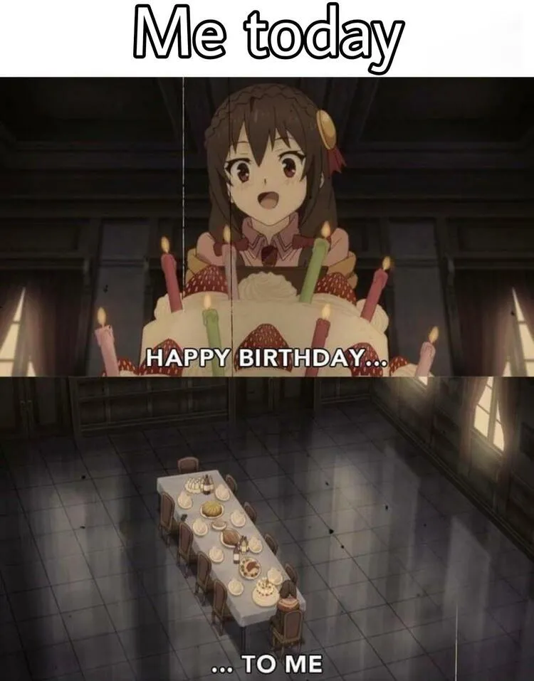 Album ảnh meme chúc mừng sinh nhật anime độc đáo và sáng tạo