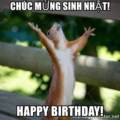 Ảnh meme độc đáo chúc mừng sinh nhật với hình ảnh cậu bé vui vẻ