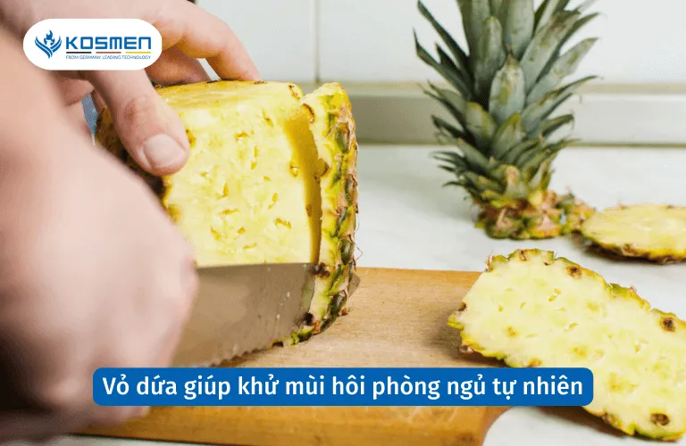 Vỏ dứa tự nhiên là một cách hiệu quả để khử mùi hôi phòng ngủ và mang lại không khí trong lành