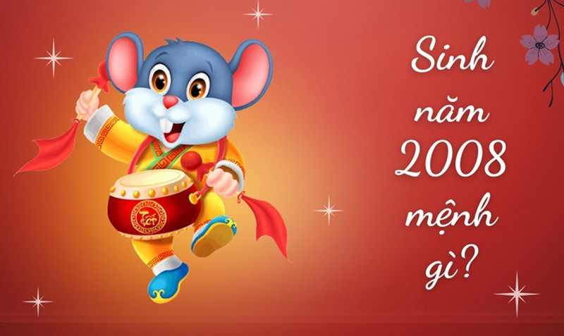 Hình ảnh biểu tượng ngọn lửa của sấm sét (Thích Lịch Hỏa) đại diện cho mệnh của người sinh năm 2008