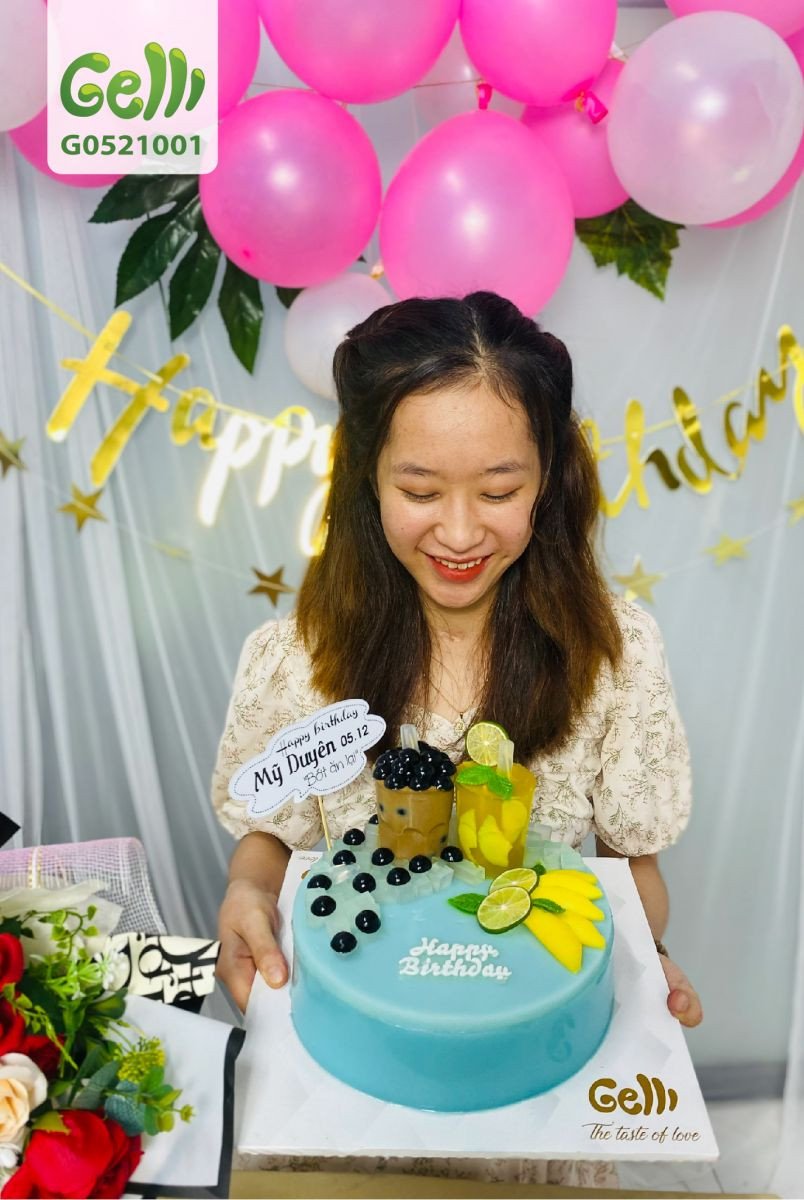 Bánh sinh nhật rau câu trái cây tươi mát của Gelli