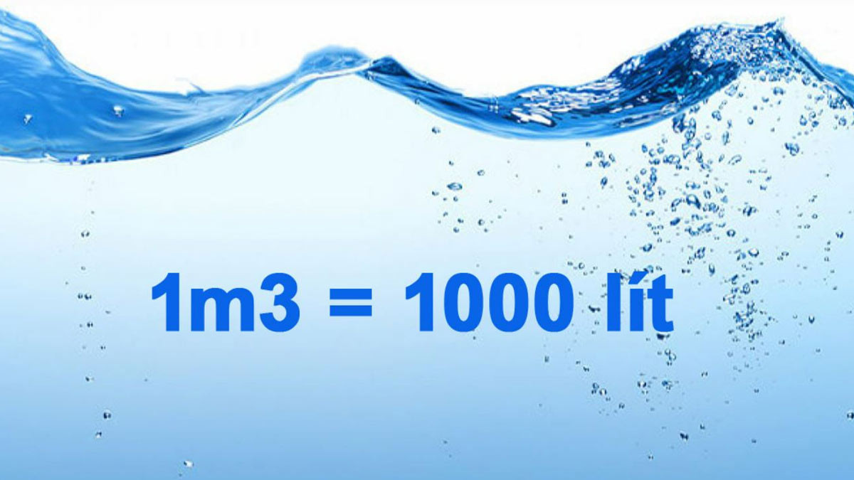 Hình ảnh trực quan về thể tích 1 lít so với 1 mét khối