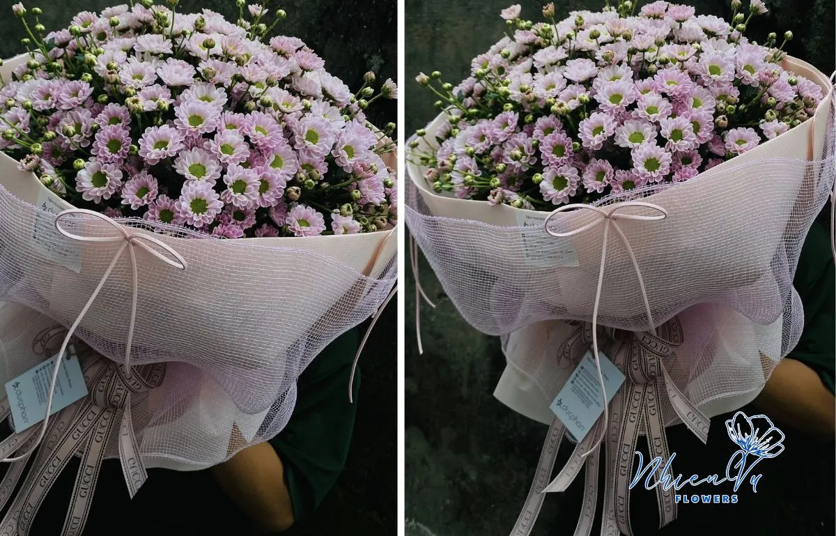 Giỏ hoa chúc mừng đa sắc màu, kết hợp nhiều loại hoa tươi rạng rỡ