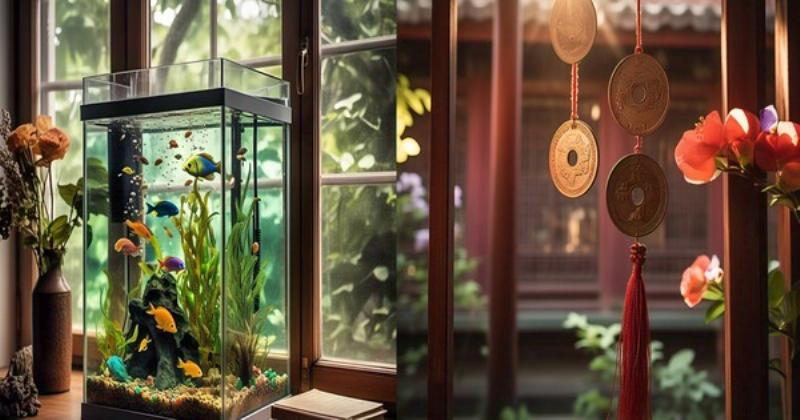 Chậu hoa phăng tím đặt trên bậu cửa sổ, nhận ánh sáng tự nhiên, làm đẹp không gian cửa sổ